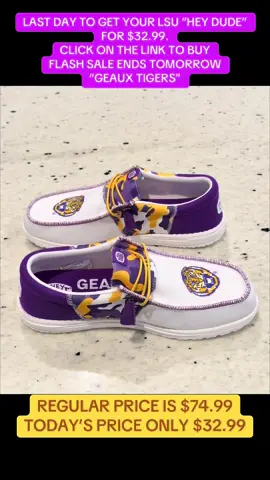 “CALLING ALL LSU TIGER FANS” CHECK OUT THIS AMAZING SALE FOR THESE LSU HEY DUDES ONLY $32.99 #fyp#fypシ゚viral🖤tiktok #fyp#fypviral#fypp#fyp#lsu#lsufootball#lsutigers#lsubaseball#lsubasketball#HEYDUDE#heydudeshoes#heydudes#heydude#sale#lsutiger #flashsale#hurryup#buynow#ty @HeyDude  #fyppppppppppppppppppppppp 