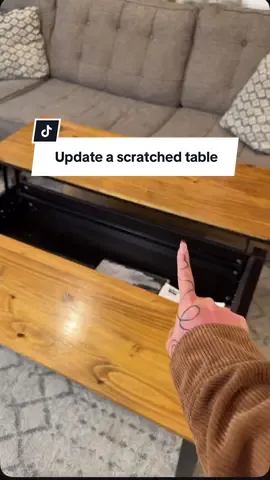 Here’s a way you can bring a scratched table back to life! #diyproject #upcycling #budgetfriendly #tabletop #interiordesigner #easyfix #LearnOnTikTok 
