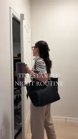 Timestamped asmr night routine 🤍 productive 5-9 aesthetic #nightroutine #asmrsounds  #CleanTok #dailyvlog #grwm  @HYDROJUG @From Our Place @Longchamp @laneige_us @SK-II @Kiehl's Since 1851  day in my life vlogs, cook with me, clean with me, day in my life inspo, satisfying asmr tiktok vlogs, get ready with me for bed, clean girl aesthetic