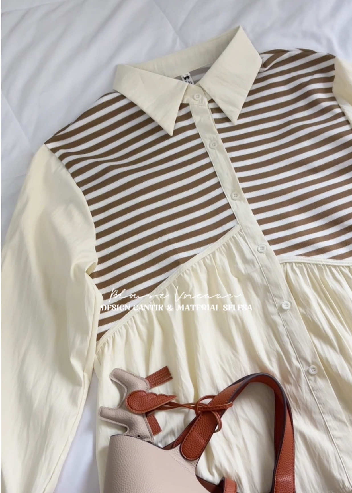 Blouse korean,comel sangat korang korang🤎💛#blouse #blousemurah 