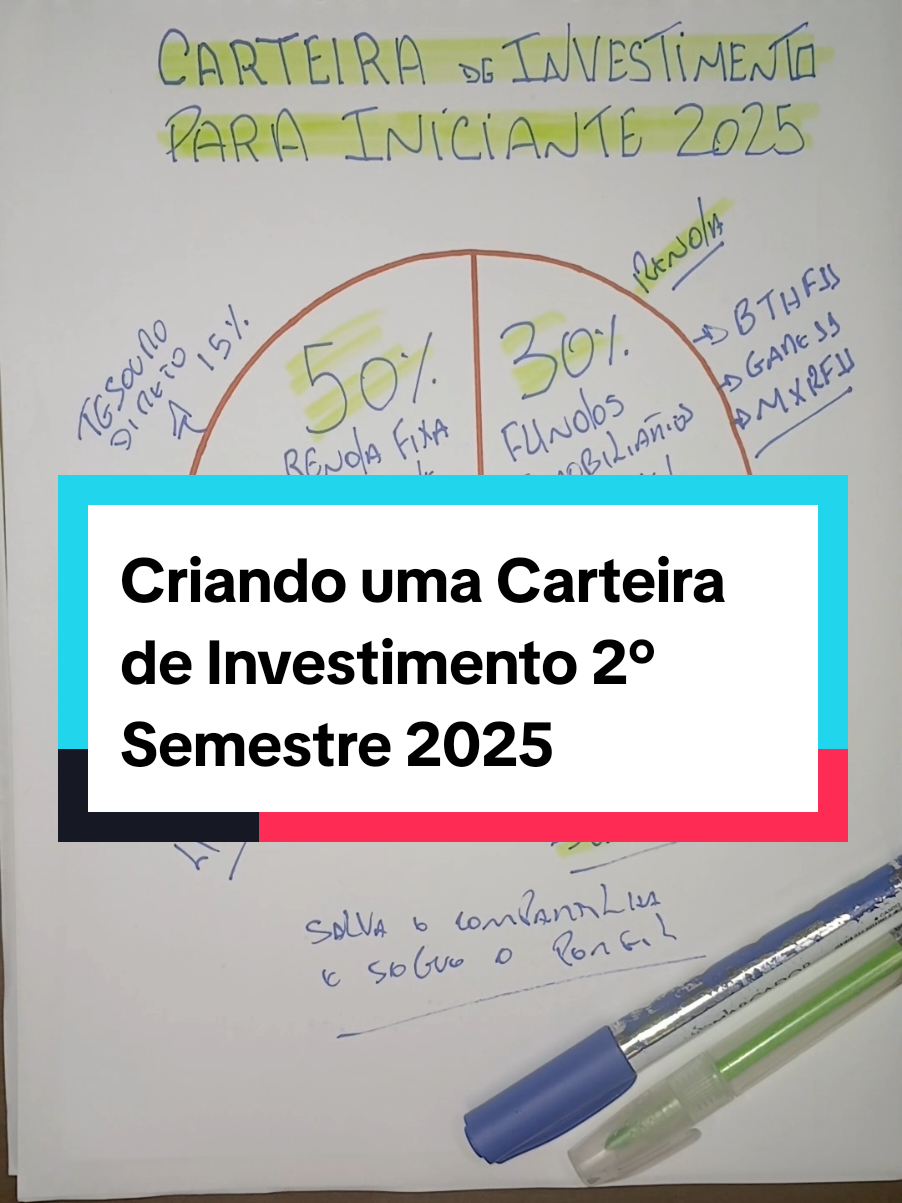 Como montar uma carteira de investimento no segundo semestre de 2025. Deixei uma explicação como você pode criar a sua carteira de investimento.  se gostou ja salva e compartilha. #creatorsearchinsights #LIVEIncentiveProgram #GenuineInteractionMatters #PaidPartnership  #investimentos #comoinvestir 