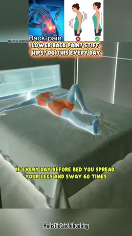 🌙 Just 60 gentle sways before bed! Ease back pain, relax muscles & burn excess fat naturally ✨ #backpainrelief #gentleworkout #fatburningexercises #painfreeaging #holistictaichihealing