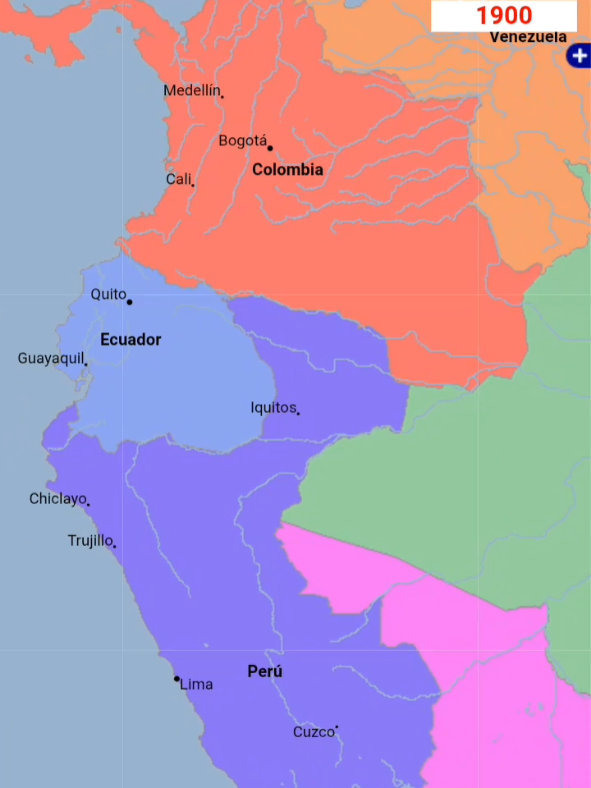 frontera colombia-peru en 1900 #geografia #mapas 