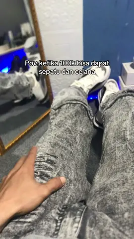 Modal 100 rb uda cakep #celanasobek #sepatusekolah #sepatuviral #celanajeans 