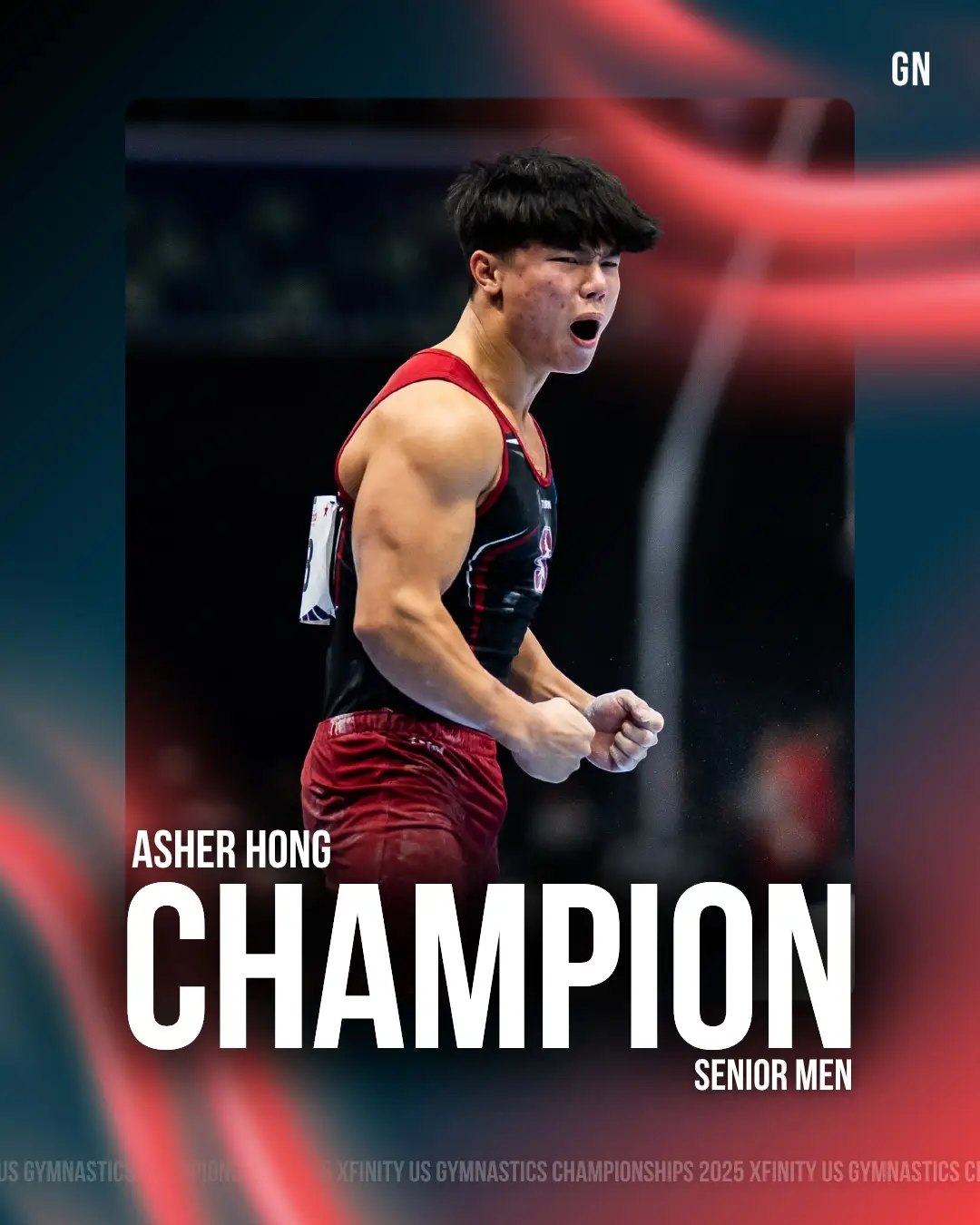 Asher Hong wins his second U.S. all-around title and THREE event titles (floor, rings, and vault) as he locks his spot on the world team! 🔥 Full rundown at the link in bio. #XfinityChamps