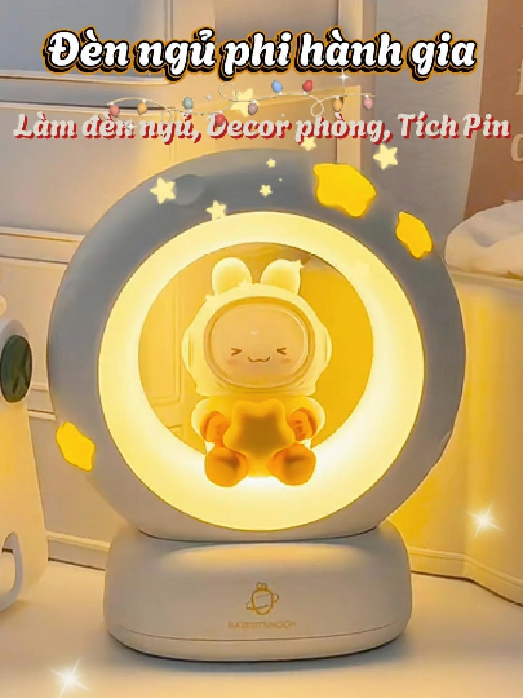 Đèn ngủ để bàn trang trí decor dễ thương phòng ngủ, có 3 chế độ điều chỉnh và tích pin #denngu #denngucambien #denngu3d #denngudecor #denngucambien