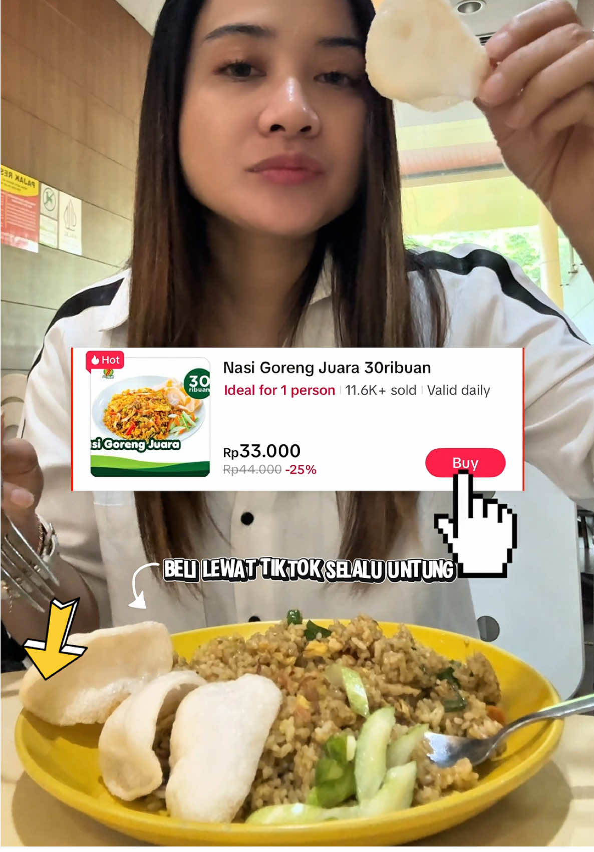 Kapan lagi dapetin nasi goreng seenak ini dimmall cuman 30ribuan , buruanlah di check out lewat tiktok lalu tukarkan voucher di outlet terdekat ya #tiktokviral #tiktokgo #Foodie #hypetiktok #Foodie #esteler77 #fyp #fypシ゚ #viral 