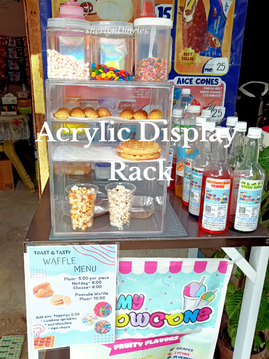 Acrylic display rack for my small business. waffle and pancake business #SmallBusiness #pancake #waffle #acrylicDisplaybox 