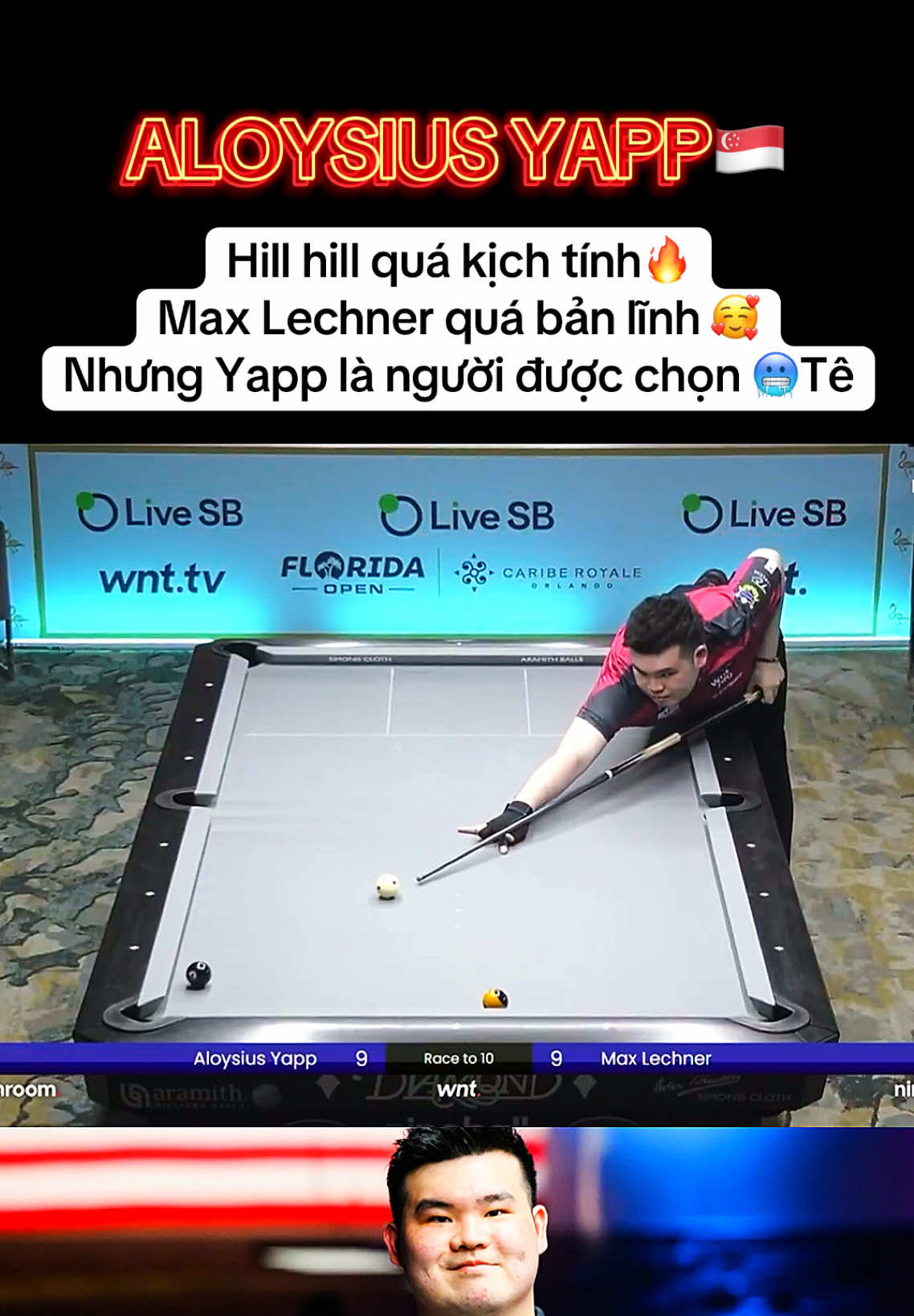 Chém con bi 2 khủng khiếp 🥶 Nhưng Yapp mới là chân mệnh thiên tử 🤣 #aloysiusyapp #duongquochoang #billiards #pool9ball #xuhuong #thinhhanh 