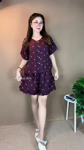 Rekomendasi piyama baju tidur warna celana ruffle🎀 #piyama #bajutidur #bajutidurkekinian #setelanrumahan 