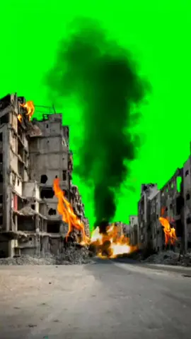 WarZone Destroyed city VFX Green Screen. #war #greenscreen #greenscreensticker #greenscreenvideo #chromakey #vfx #fyp 