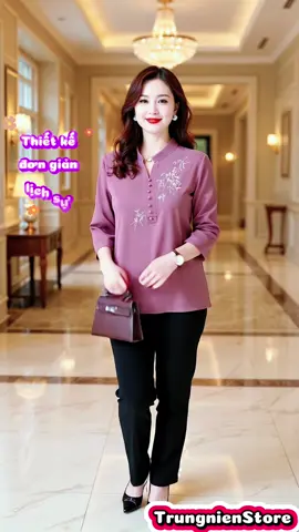 Áo thiết kế giành cho Mẹ đi chơi, đi tiệc đều sang trọng #trungnien #thoitrangtrungnien #hottrend #aotrungnien #xuhuongtiktok2024 