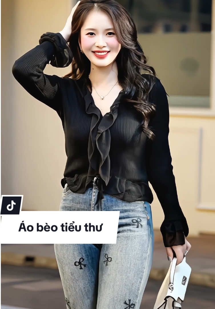 Áo thun nữ dài tay phối bèo tiểu thư, có bigsize ạ #aothunnu #aonudaitay #aoxinh #ThoiTrendNu #xuhuong #saocongso 