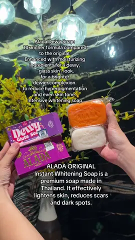 Benefits: whitens skin, lightens scars, removes dead skin, anti acne soap, lightens stretchmarks, lightens.Skin whitening, acne and pimple removal, scar lightening, and improved skin texture.❤️ #alada #dewyalada #aladasoap #peelingsoap #originalaladasoapfromthailand 