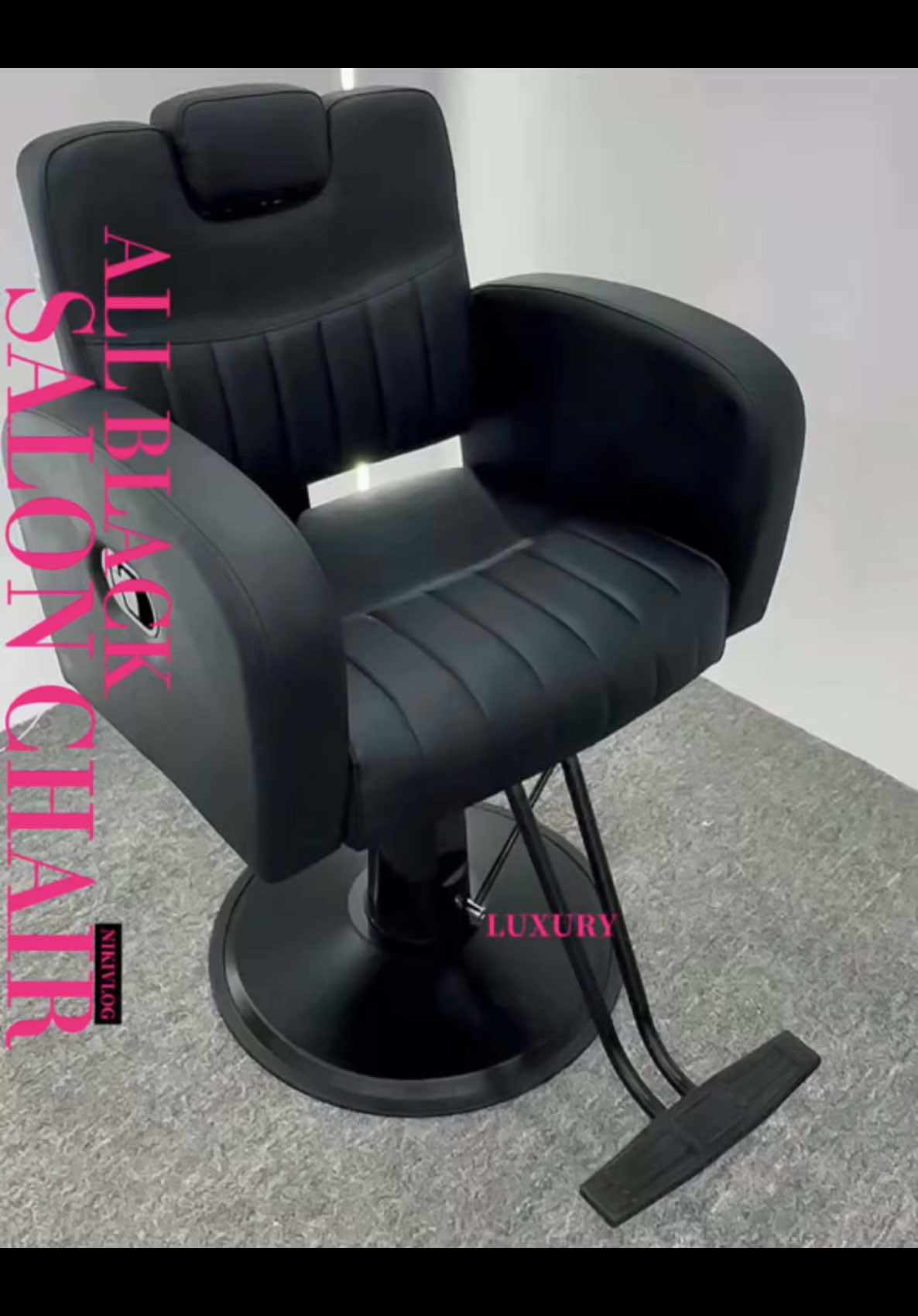 Baasha all-black reclining salon chair hits different 🔥  Black leather + matte black metal = instant cool factor. Lean back, lay flat—whatever you need. Cuts, washes, tattoos, braids... it does all without breaking the bank. Your studio just leveled up. 💈✂️ #baashasalonchair #allblacksalonchair #BarberChair #dealsforyoudays #recliningsalonchair 