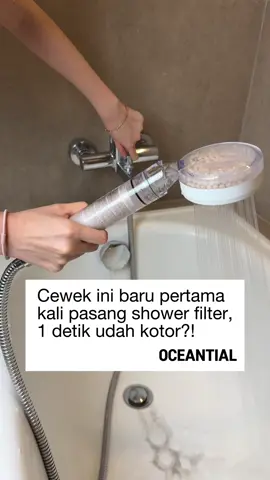 waduh😱 ada yang airnya dirumah kotor begini juga? mending kamu cobain shower filter PR-9 dari Oceantial deh🤭 #oceantial #showerfilter #shower #showerhead #filterair #airkotor 