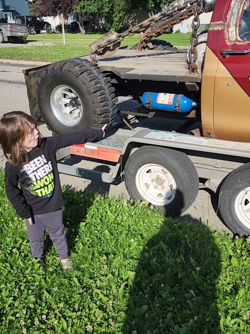 Love being a Dad. Been a year or so since he last saw the truck. #dadsoftiktok #squarebodynation #c10 #alberta #postapocalyptic #yeg #uhaul 
