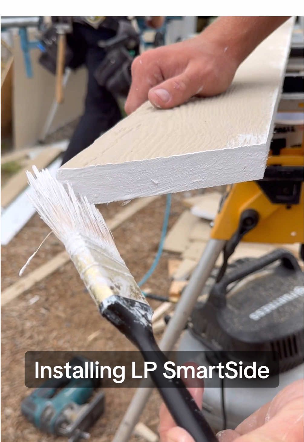 The guys just finished installing LP SmartSide trim and siding on our new house #build #howto #construction #DIY #contractor