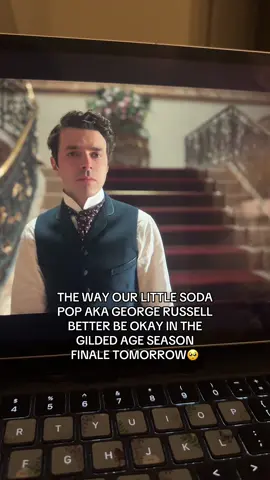‘Twas the night before #TheGildedAge season finale and I’m SO NERVOUS about George Russell😢 having lived through the Season 3 of Downton Abbey years ago, I’m still not prepared! Julian Fellowes you better keep Railroad Daddy alive! #thegildedagehbo #georgerussell #morganspector #hbomax 