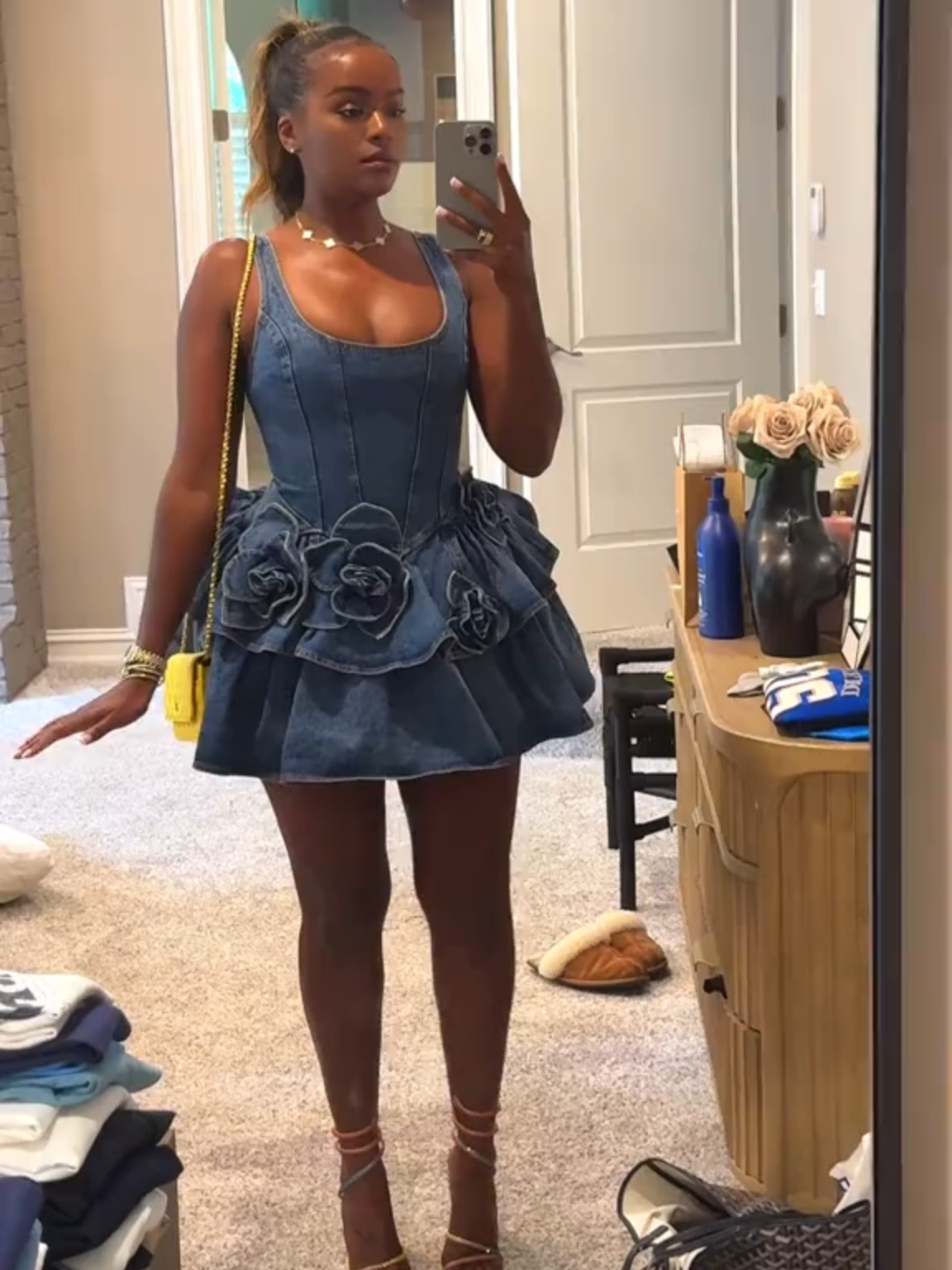 Denim but make it dreamy 💙✨ Vintage vibes, modern fit 💃 #DenimDress #VintageStyle #OOTDFashion#ChicStyle #NightOutFit #OOTDFashion