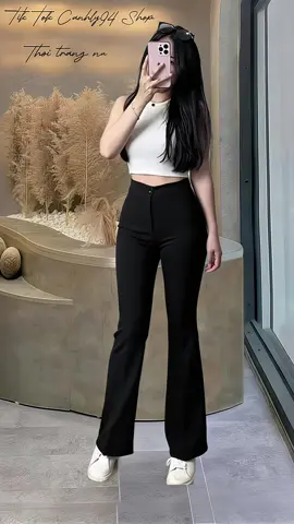 Quần loe nữ cạp cao co giãn có túi trước sau khóa giữa kéo 1 nút cài dáng quần legging ống loe cạp cao vải Umi dày mặc công sở Women Ong #thoitrangnu #xuhuong #quanongloe #quanongloecapcao #quanongloenu 