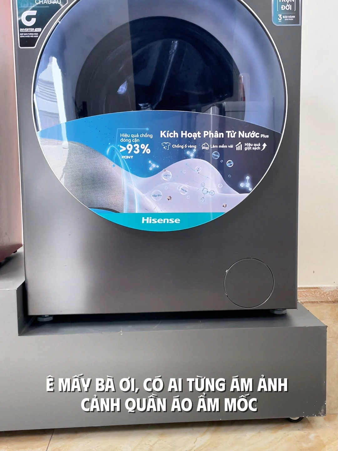 Máy giặt sấy Hisense 2in1 mã WD105M3 - thoát cảnh nỗi lo lắng đồ ẩm mốc  #maygiat #hisense #hisensevietnam #maygiatsay