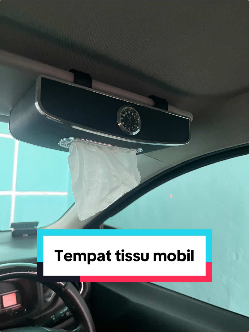 Tempat tissu mobilnya aestetic bgt nih ada jamnya gess😍😍#temoattisumobilestetic #tempattisumobil 