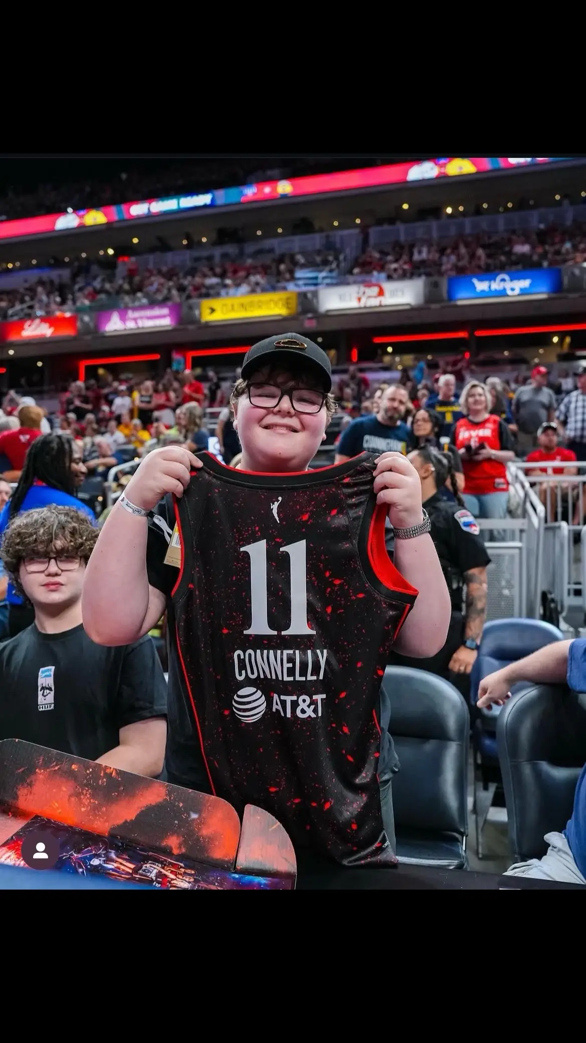 Thank you Indiana Fever for the awesome jersey and amazing game!!  We had a blast!  #strangerthings5 #strangerthings #jakeconnelly #derekturnbow #indianafever @Indiana Fever 
