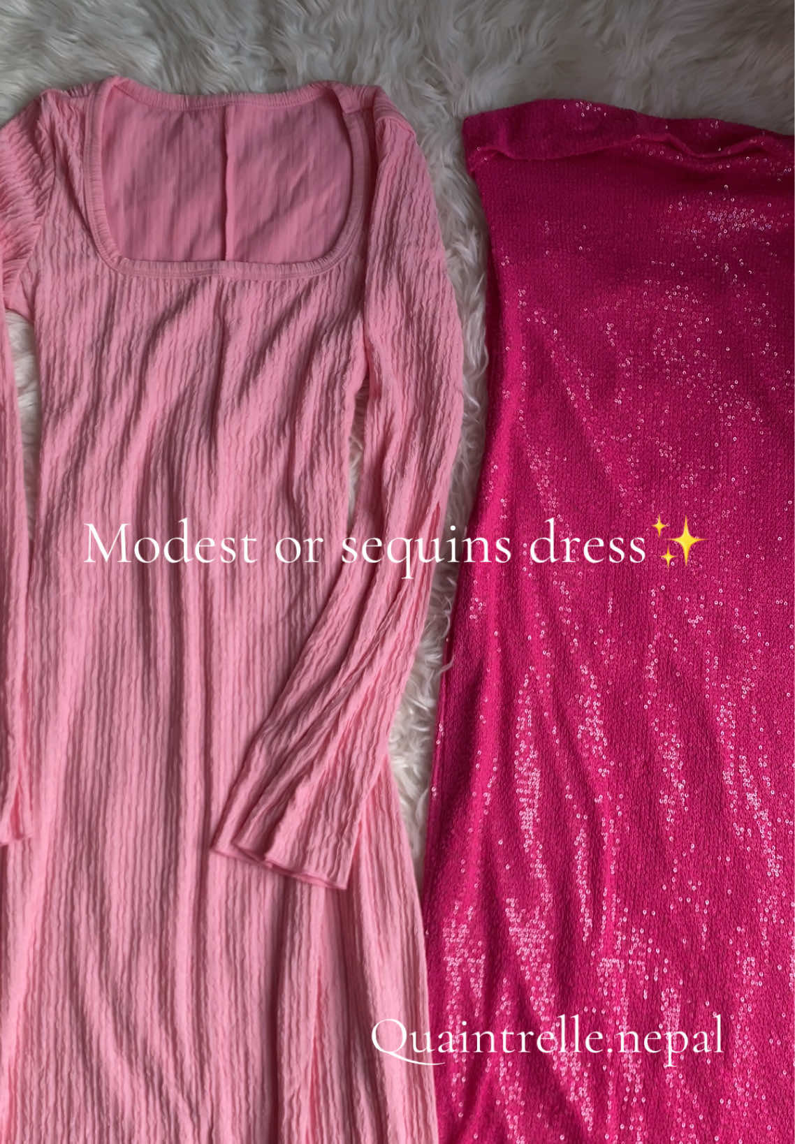 Sequins or modest dress  #quaintrellenepal #dress #ibiza #fyp #foryoupage 