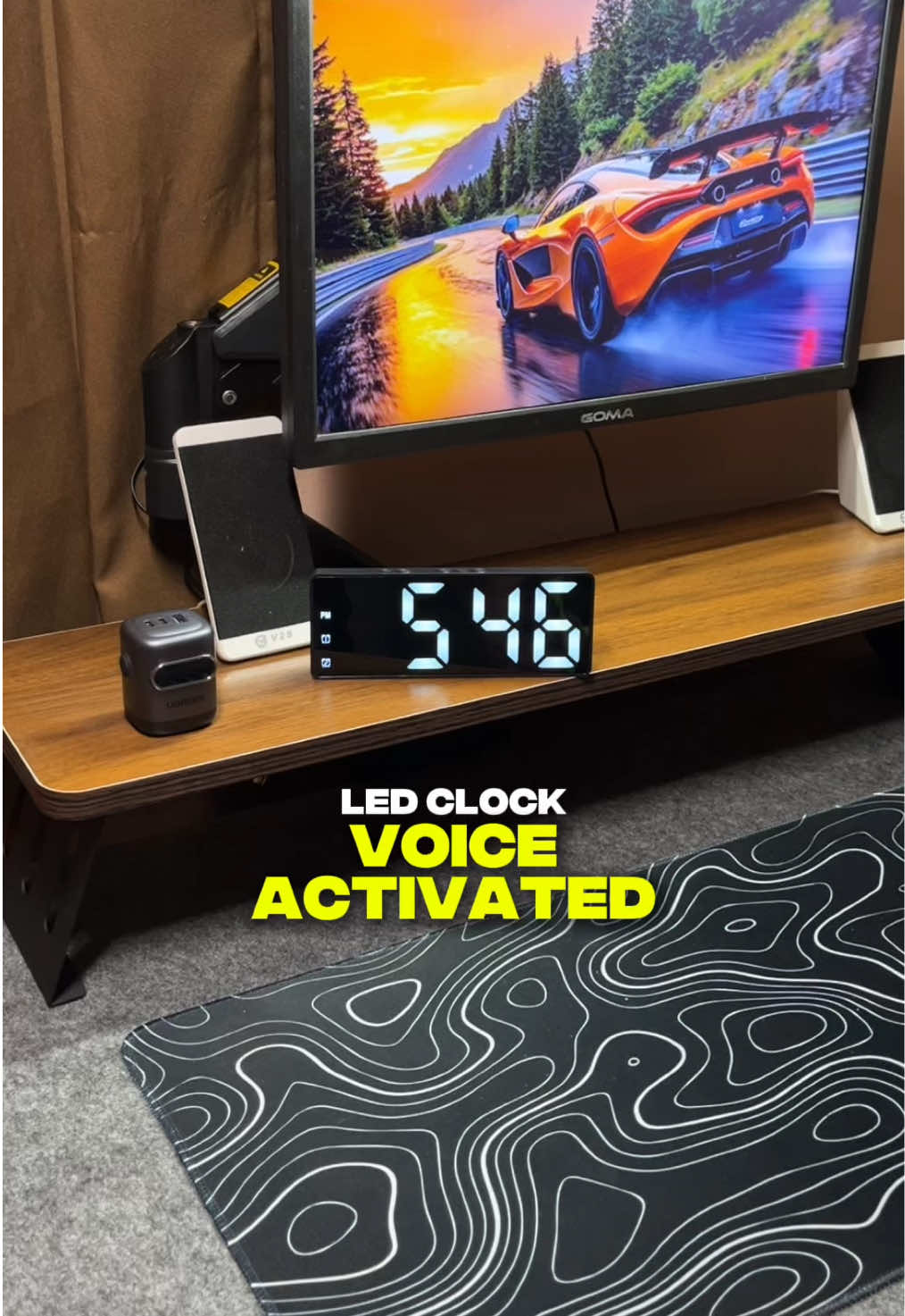 aesthetic led clock #ledclock #digitalclock #desksetup #alarmclock 