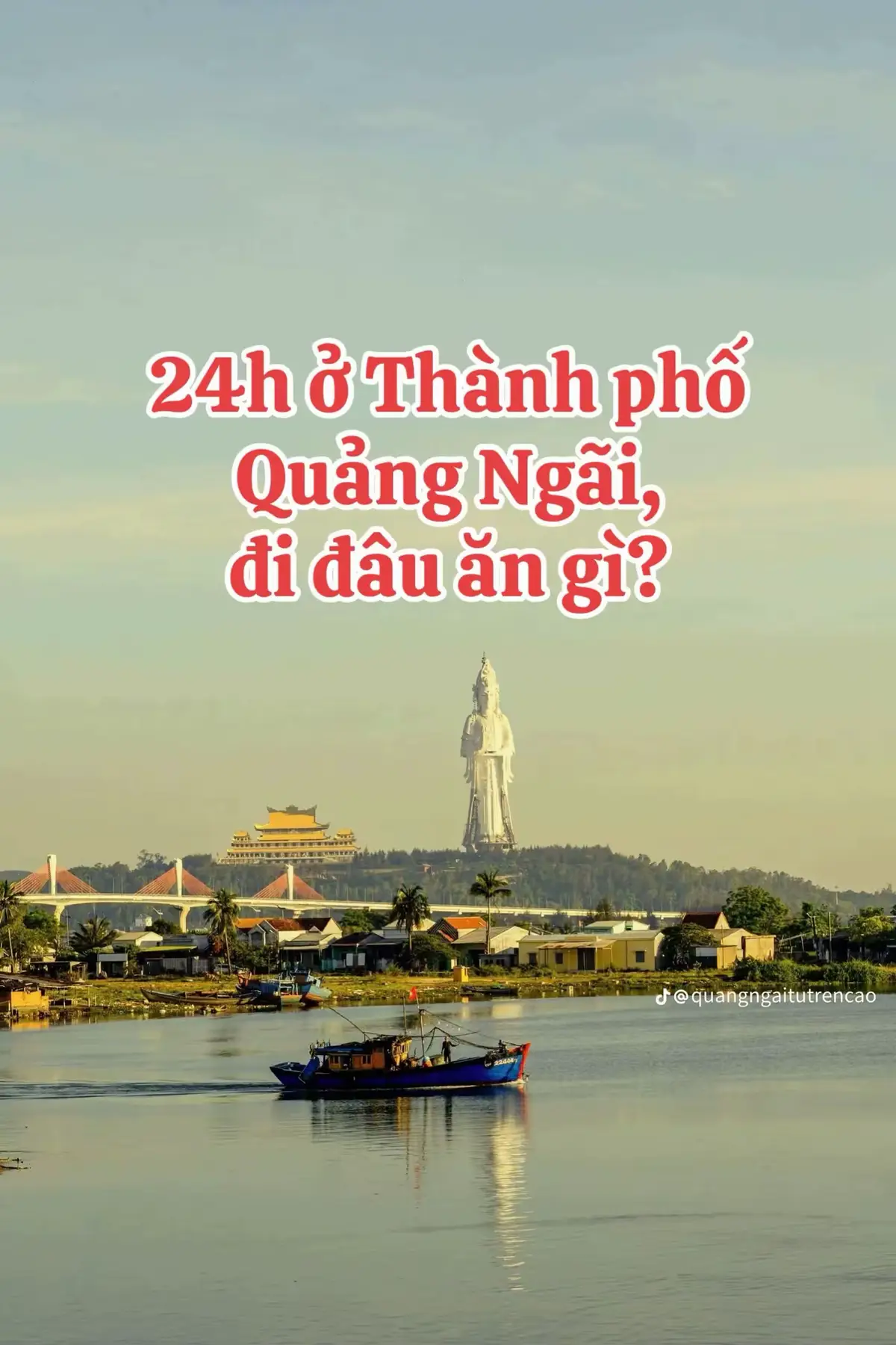 Quảng Ngãi có rất nhiều điểm đến đẹp như Đảo Lý Sơn, Bùi Hui, Làng Gò Cỏ,... tuy nhiên nếu bạn chỉ có thời gian là 24h tại Thành Phố Quảng Ngãi thì việc di chuyển đến các địa điểm trên khá xa và không nhiều thời gian trải nghiệm. Do đó, mình gợi ý mọi người lịch trình đơn giản khi đến Quảng Ngãi.  Lưu ý: đường đi Biển Mỹ Khê, chùa Minh Đức đều nằm trên 1 tuyến đường, do đó bạn có thể đi 1 lượt các điểm check in rồi quay về lại thành phố. Còn nếu muốn đi biển tắm biển ngắm hoàng hôn thì có thể cân nhắc sau khi đi chùa xong thì quay về thành phố ăn trưa nghỉ ngơi và chiều đi biển theo như lịch mình gợi ý #76quangngai #dulichquangngai #quangngaiquetoi #quangngaiangi #motngayoquangngai 