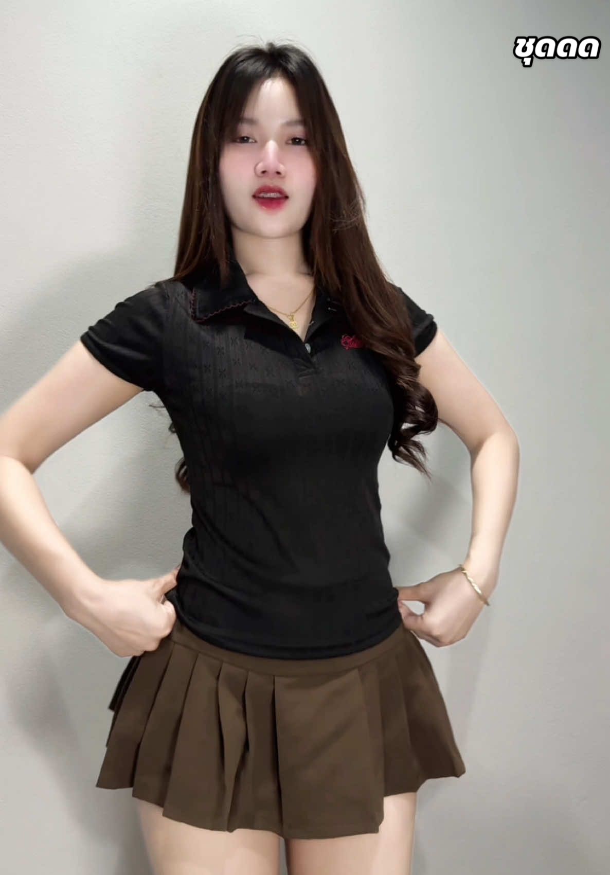 สบายย🖤 #เสื้อเชิ้ตผู้หญิง #กระโปรงเทนนิส 