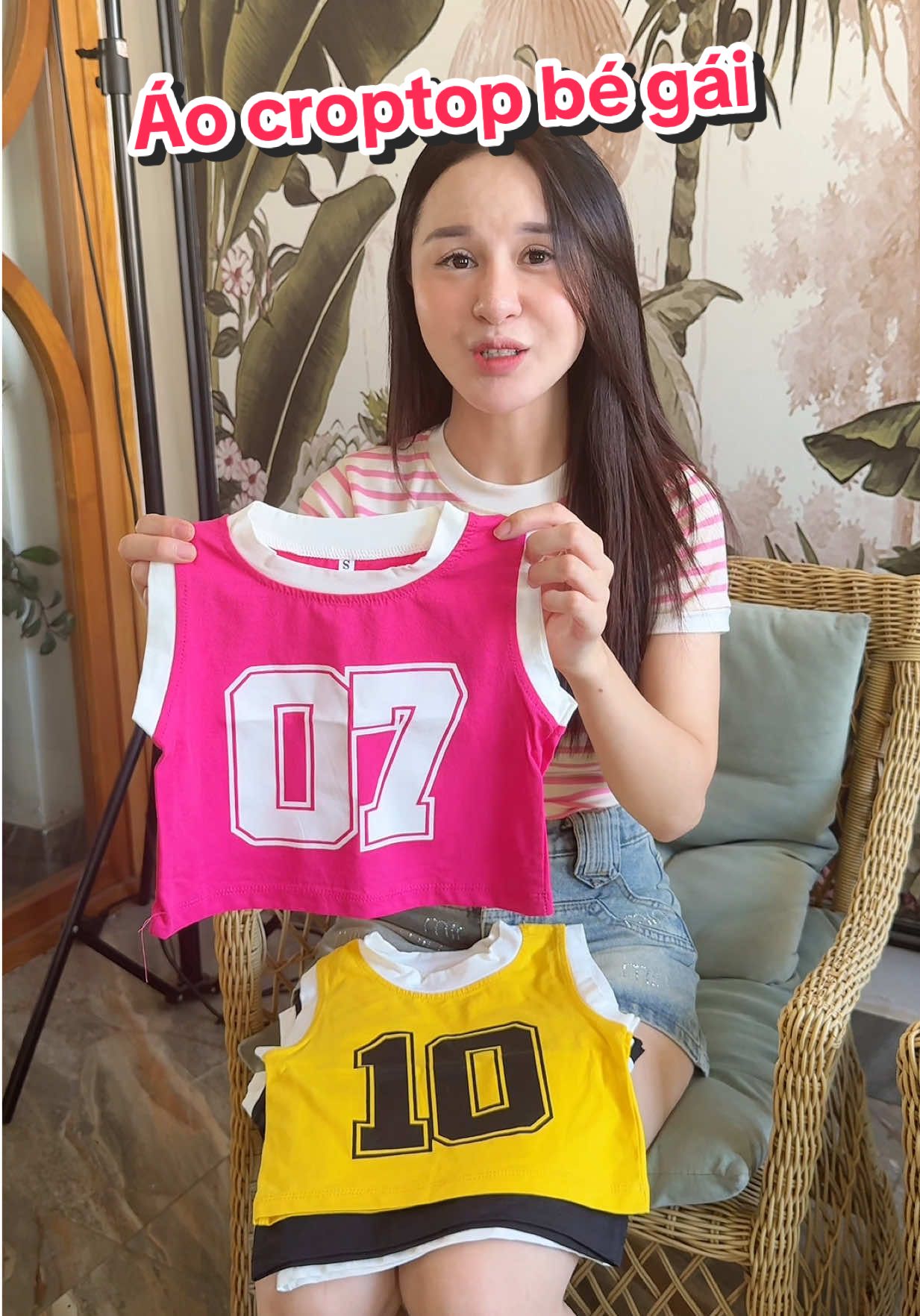 Áo Croptop Sát Nách In Số Cho Bé Gái #aocroptop #aocroptopbegai #aobalochobe #megaucogu2024 #quanaotreem #viral 