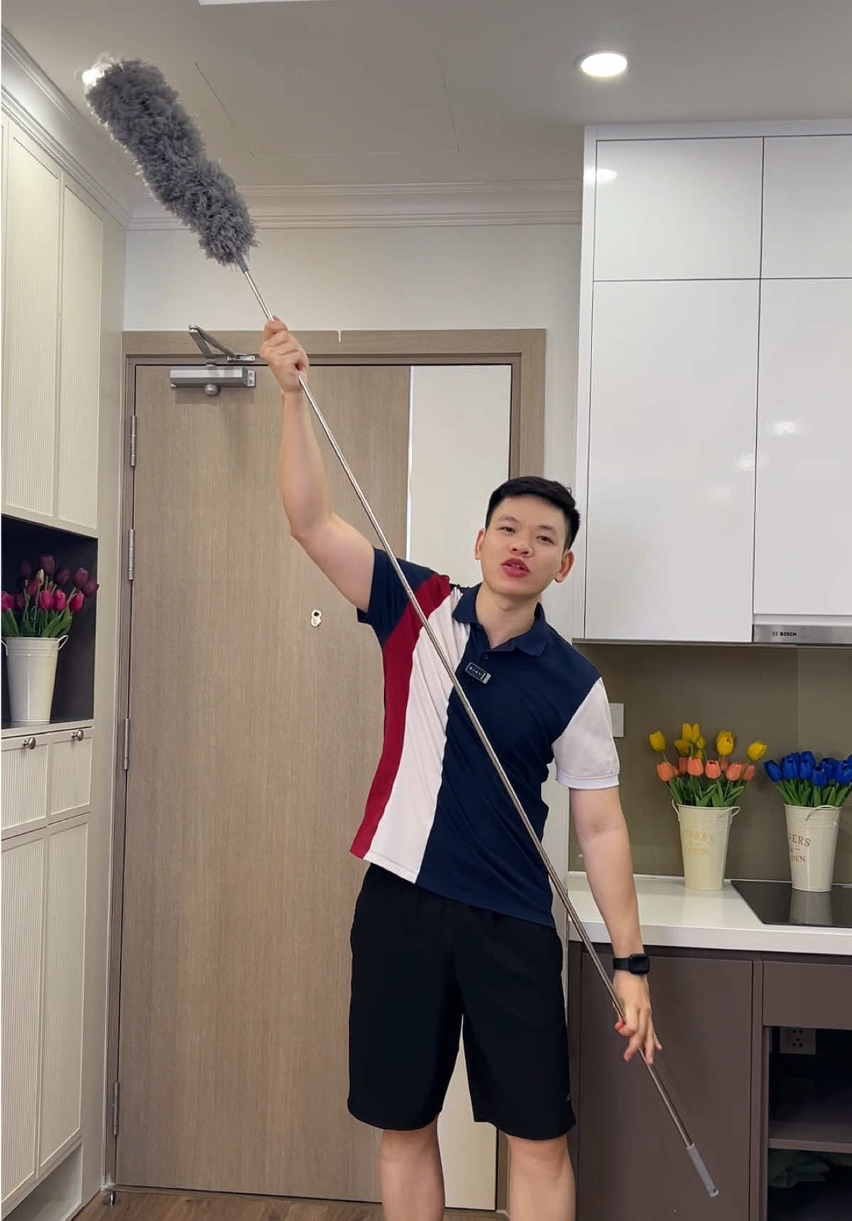 Chổi Quét Trần Gấp Gọn, Lau Bụi tiện dụng 