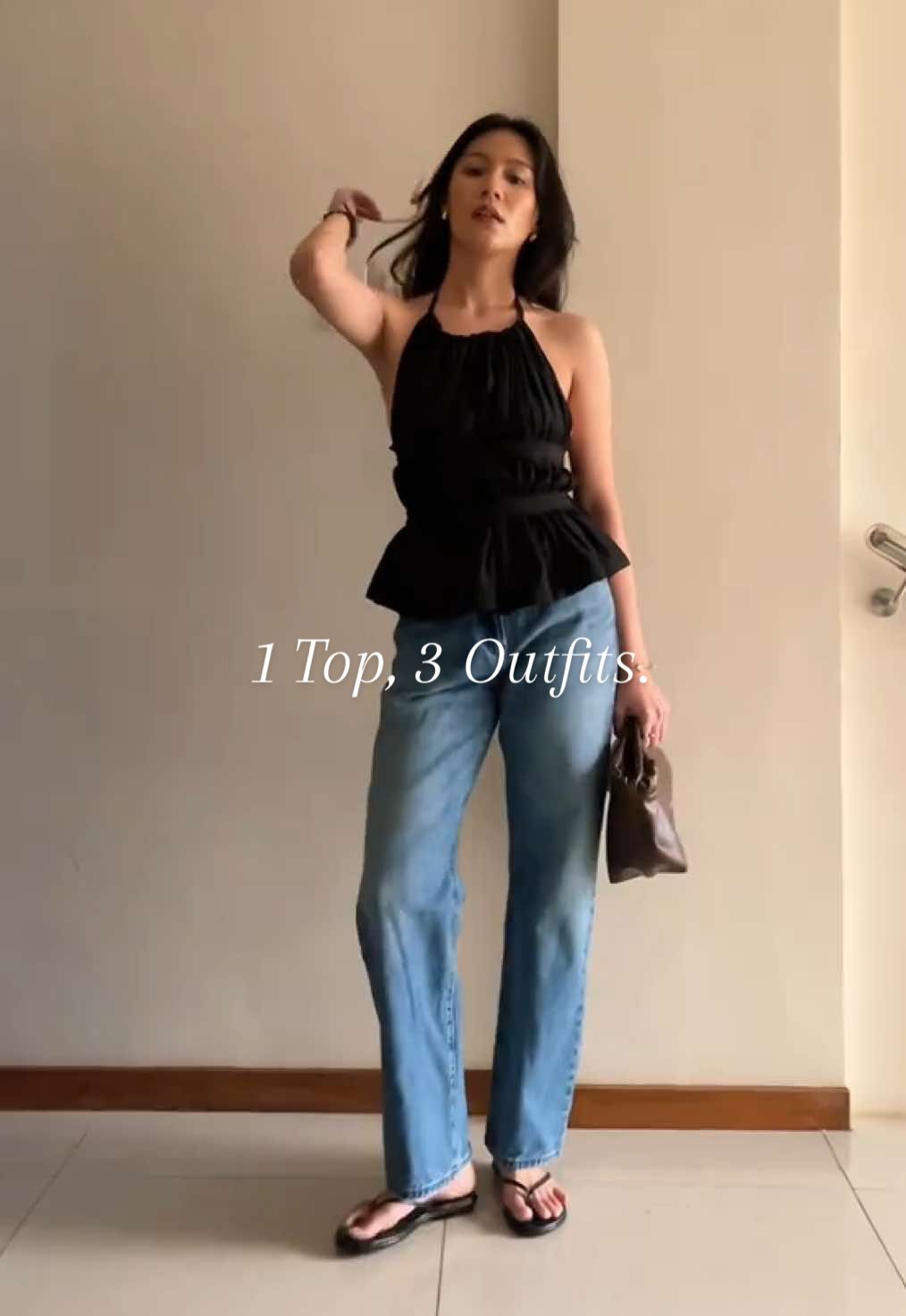 styling one peplum top with three outfits 🥀 #peplumtop #styling #outfitideas 
