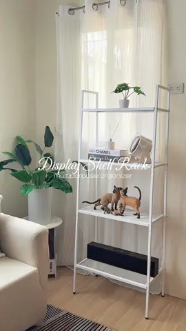 very aesthetic & easy to assemble!! 📚☁️🤍 #displayshelfrack #bookshelf #metalrack #organizer #displayshelf #homedecor  