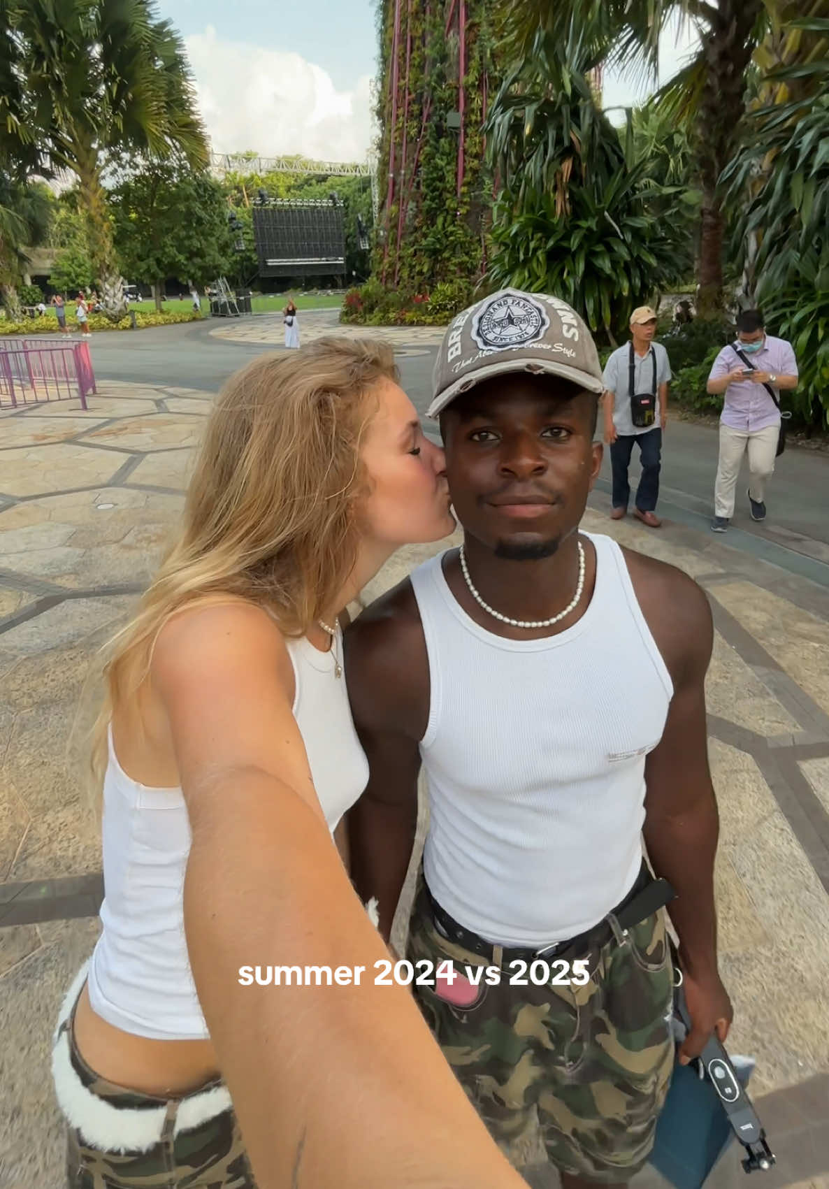 one second you’re travelling the world together next you’re going for walks in the city with your baby. 🗺️👼🏽 #couple #couplegoals #firsttimeparents #fyp 