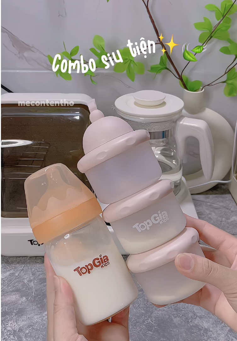 Combo đúng đỉnh luôn á mí bà 🍼🧸🍃✨ #topgiakids #topgia #binhsua #hoptrusua #binhsuachobe #binhsuathuytinh #mebimsua #mevabe #fypシ゚ 