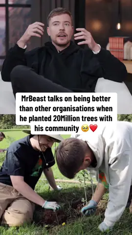 MrBeast talks on being better than other organisations when he planted 20Million trees with his community #mrbeast #viral #fyp 