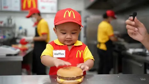 no choice si baby 🥲                                                                                                                                                     #baby #interview #ai #aivideo #mcdonalds #viralvideo #fyp 