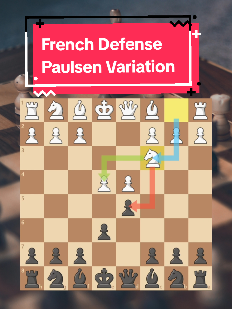 Final part of the series about quick opening traps in the French Defense #chess #chesstok #chessopening #chessopeningtraps #frenchdefense 