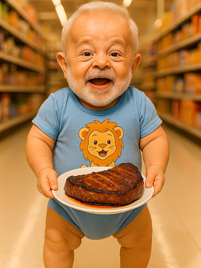 Lula Bebê Promete Carne Mais Barata para o Povo Um vídeo inusitado e divertido onde a inteligência artificial recria o presidente Lula como um bebê, com a sua voz e carisma de sempre, prometendo a baixa do preço da carne. Uma montagem que combina a voz de um dos discursos de Lula com uma imagem gerada por IA, garantindo boas risadas. Ele garante que 