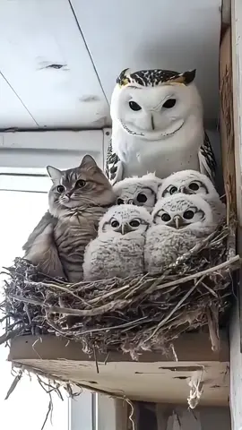 Cats and their unexpected animal besties 🐱❤️🦉🐤 #AnimalBuddies #CatFriends #UnlikelyFriendship #CuteAnimals #AnimalLove #PetGoals #WholesomePets #Besties