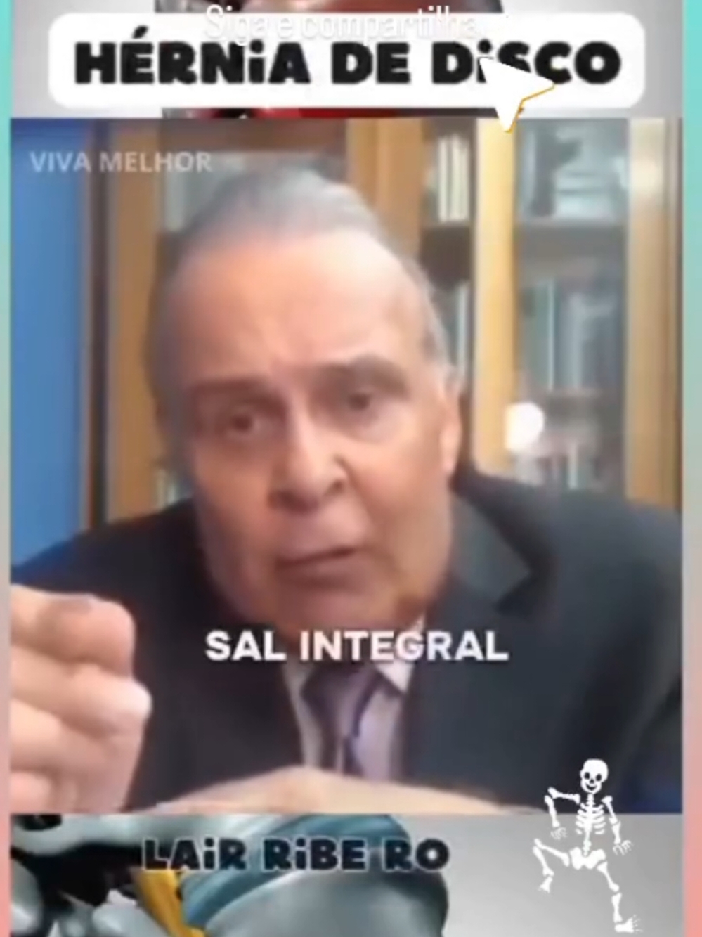Comece a beber 9 copos de água com sal e veja a sua coluna melhorar e a hérnia de disco ir para o espaço. Dr Lair Ribeiro. #drlairribeiro #herniadedisco #saude 
