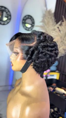 Curled frontal pixie cut All wigs are machine stitched and custom made  Link in bio #ghostwigmaker #SmallBusiness #fyp #viral #ghanatiktok🇬🇭 #howto #uktiktok🇬🇧uk #wigmaker #wigstand #wigstyling #wigs #views #trendingvideo #trending 
