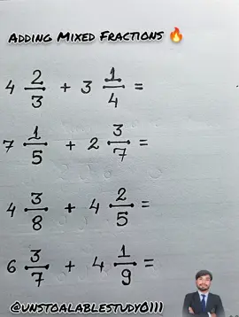 Mixed Fractions Concept 🔥#fractions #MathTricks #MathTips #mixedfraction @Unstoapable Study @Manir Ansari 