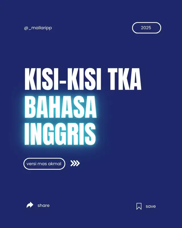 semoga mita semua dapet hasil terbaik and dapet PTN impian  semangat kawan kita bantai TKA ini mulai dikit-dikit aja dulu gpp asal konsisten  #tka #materitka #fyp #english #bahasainggris #studywithme #SMA #education 