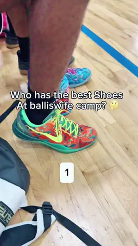 Who has the best shoes 🤔 #basketball #balliswifecamp #kobes #fyp 
