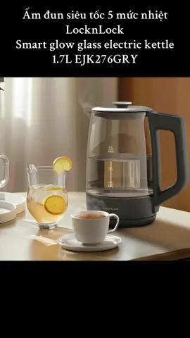 Ấm đun siêu tốc 5 mức nhiệt LocknLock Smart glow glass electric kettle 1.7L EJK276GRY#dogiadung #amdunsieutoc 