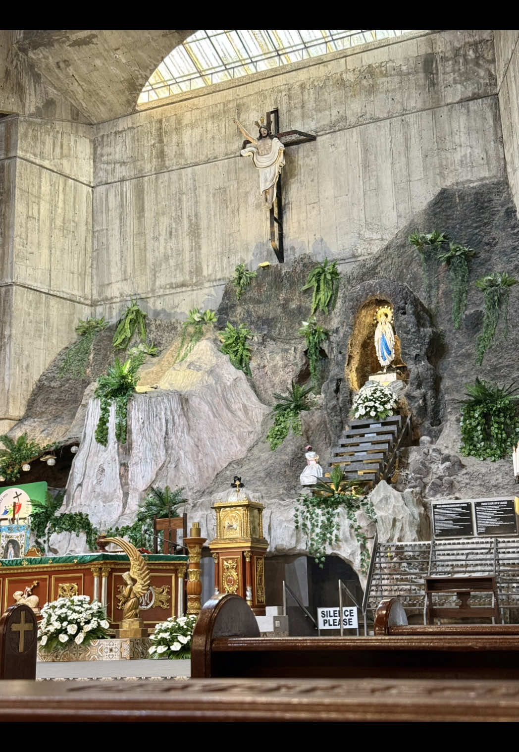 Sunken Shrine in Pampanga Defies Natural Disaster The Sunken Shrine of Our Lady of Lourdes of Cabetican, located in Bacolor, Pampanga, is a church that gained its unique name due to being partially submerged by lahar flows following the 1991 Mt. Pinatubo eruption. Initially built in 1985 in the Brutalist architectural style, it was a popular pilgrimage site before the eruption. Despite being partially buried, the shrine remains a place of worship and is still used for social events. #bacolorpampanga #sunkenshrine #sunken #ourladyoflourdes #pampanga 